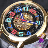 Fashion Skeleton Automatic Belt Mechanical Men’s Watch