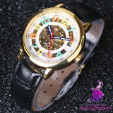 Fashion Skeleton Automatic Belt Mechanical Men’s Watch