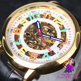 Fashion Skeleton Automatic Belt Mechanical Men’s Watch