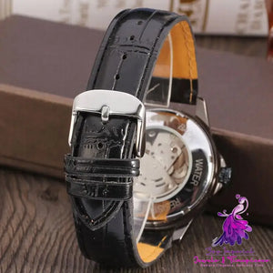 Fashion Skeleton Automatic Belt Mechanical Men’s Watch