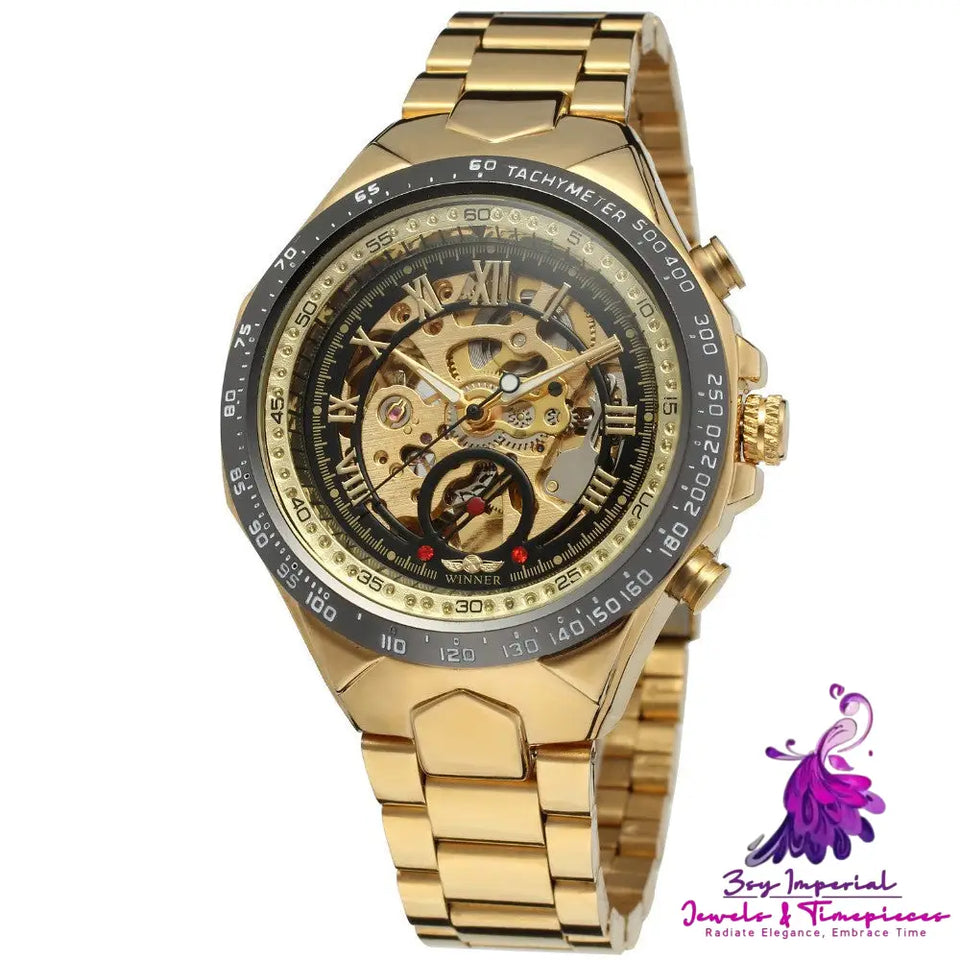 WINNER Gold All Steel Automatic Mechanical Watch