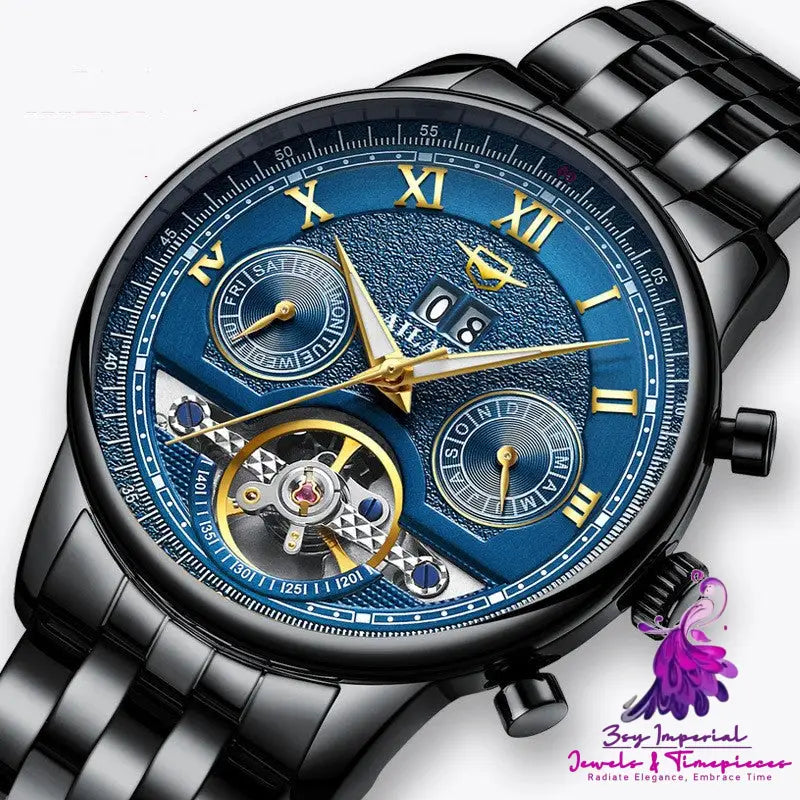 Automatic Mechanical Sun Moon Stars Men’s Watch