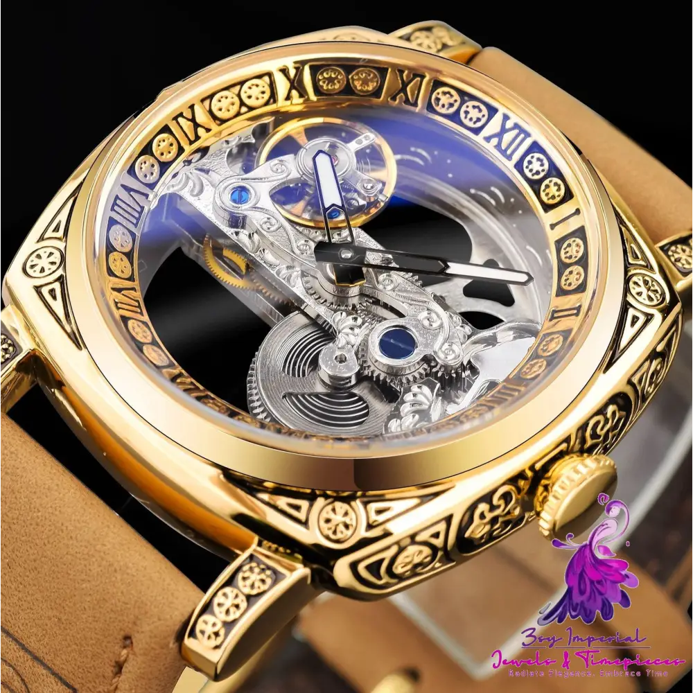 Automatic Mechanical Watch with Hollow Design