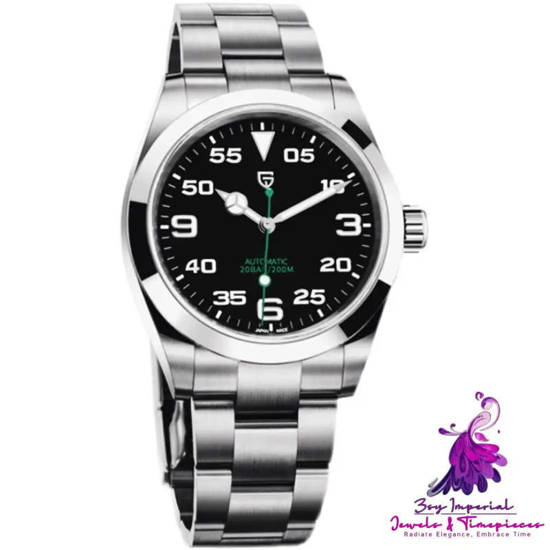 Stainless Steel Automatic Mechanical Watch for Men