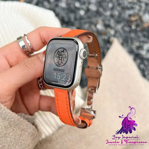 Autumn and Winter Butterfly Buckle Genuine Leather Strap
