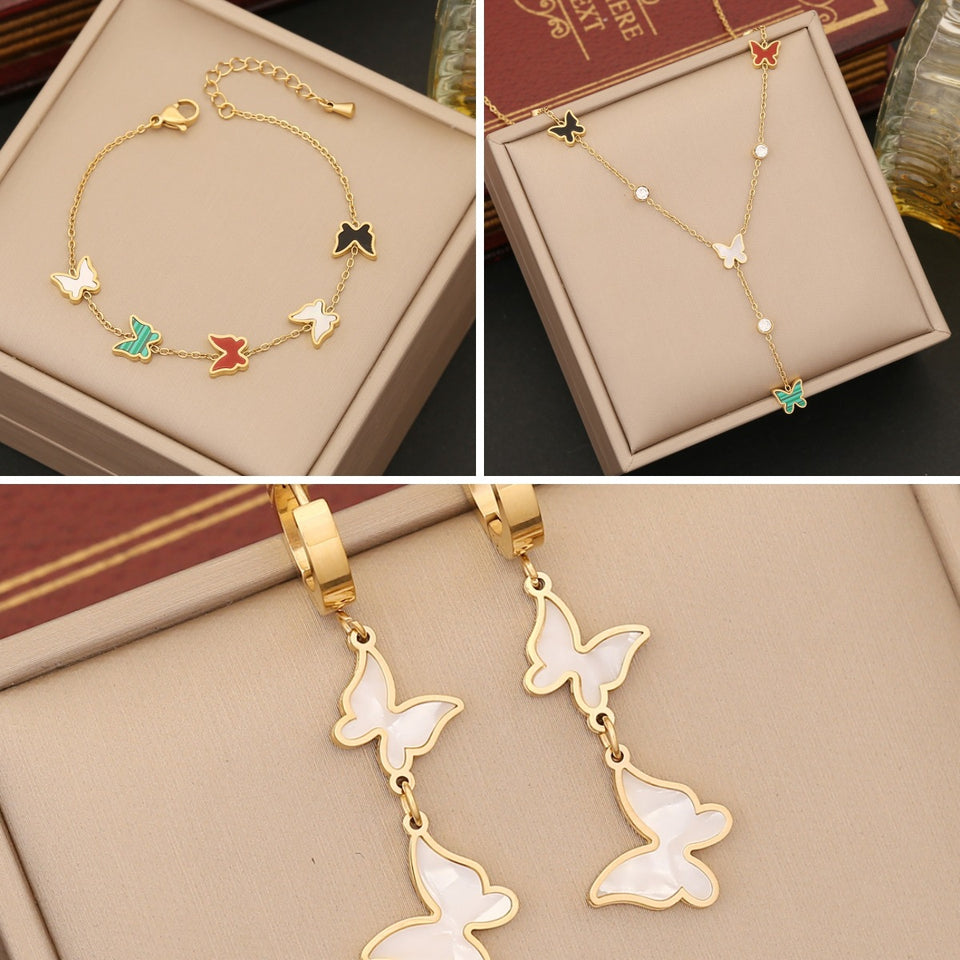 Butterfly Stainless Steel Jewelry Set