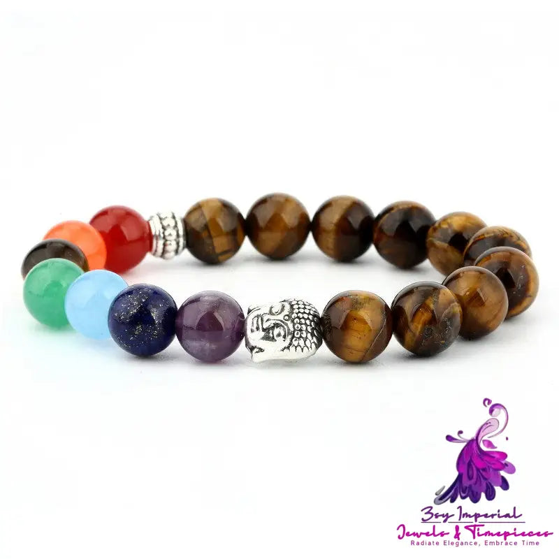 Chakra Bracelet with Natural Green Agate