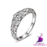 Baroque Pattern Hollow Diamond Ring