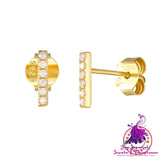 Single Row Ball Stud Earrings