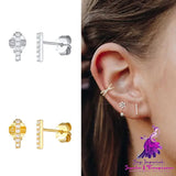 Single Row Ball Stud Earrings