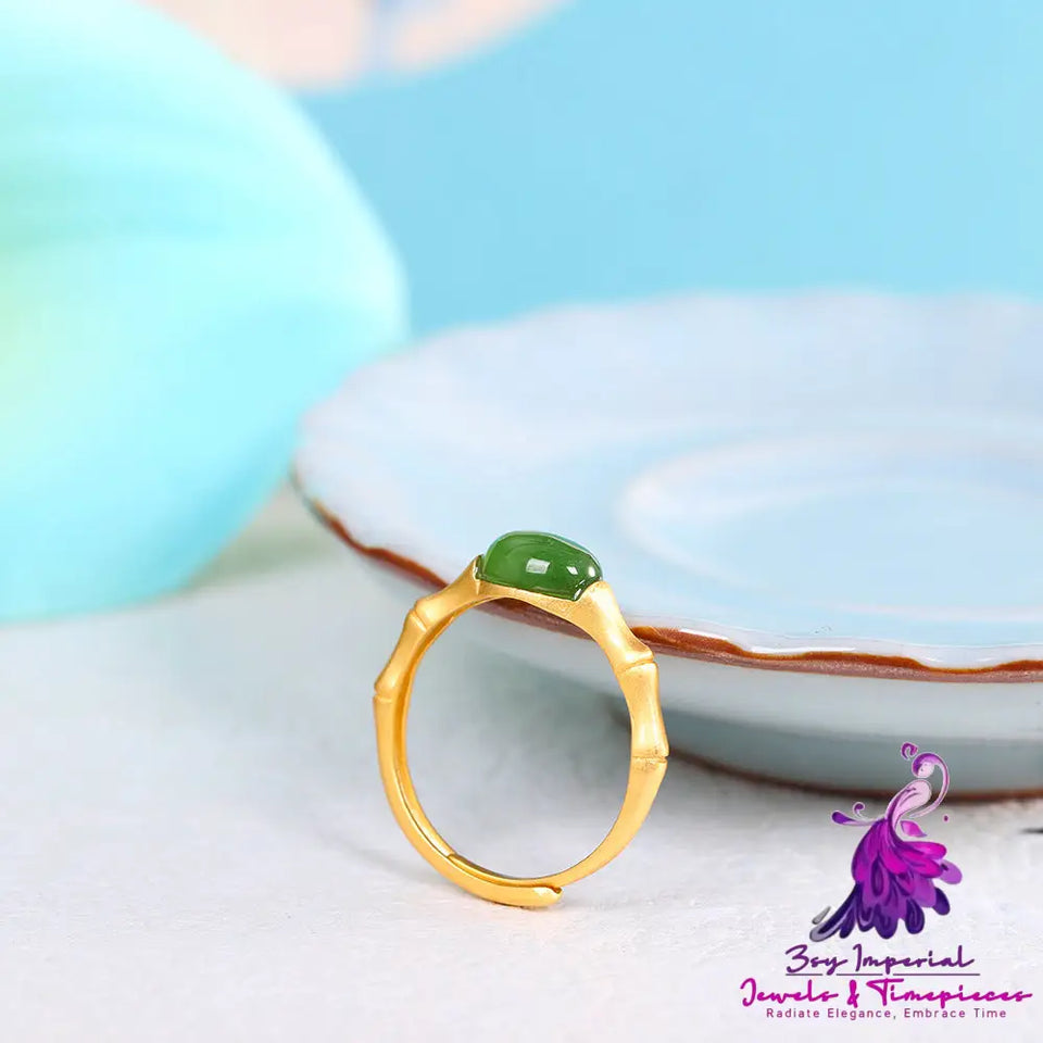 Hetian Jasper Bamboo Ring