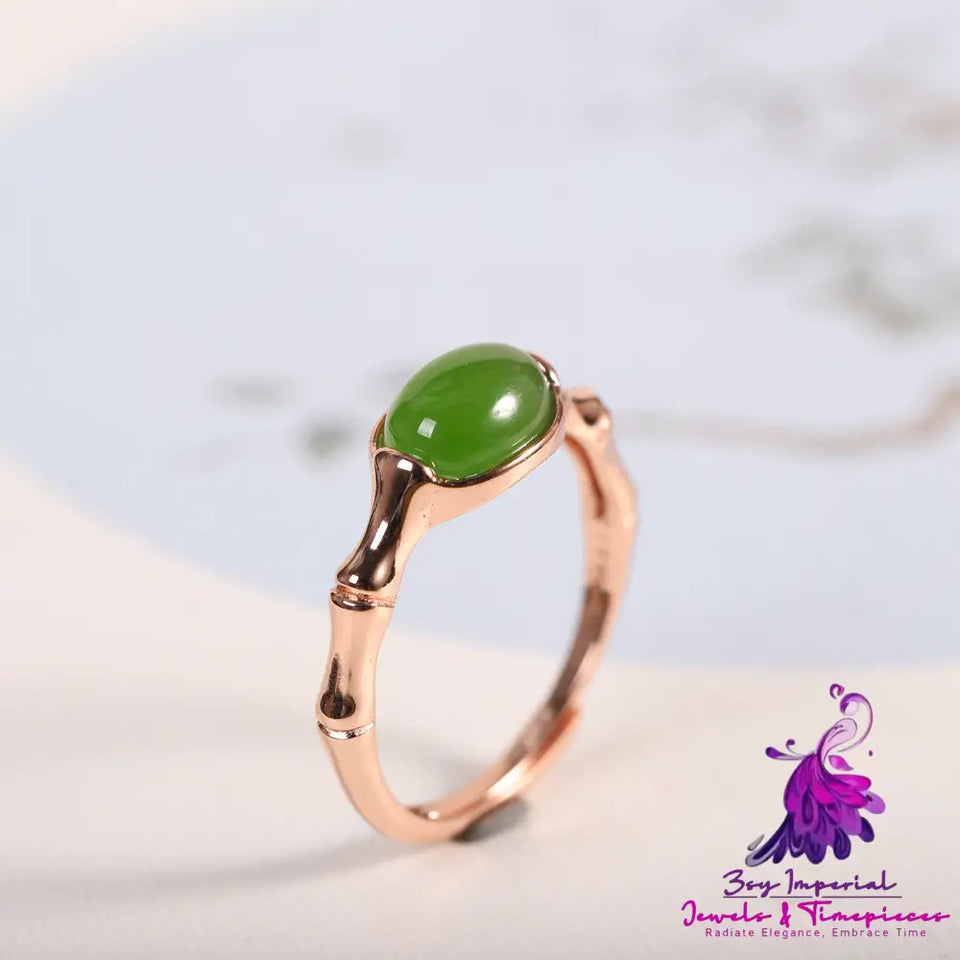 Hetian Jasper Bamboo Ring