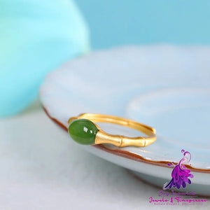 Hetian Jasper Bamboo Ring