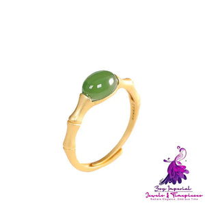 Hetian Jasper Bamboo Ring