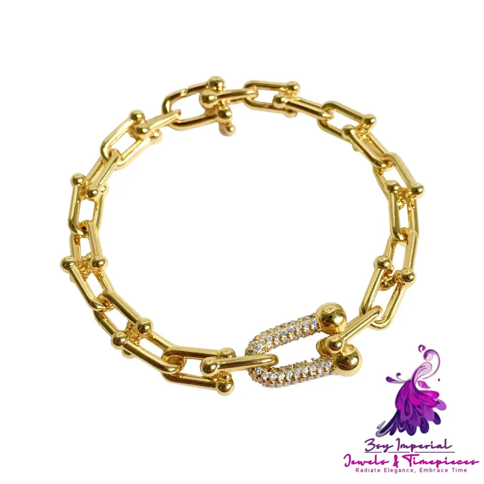 Punk U-shaped Bamboo Joint Bracelet