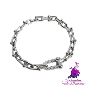 Punk U-shaped Bamboo Joint Bracelet