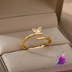 Bamboo Lovely Micro Set Zirconium Ring