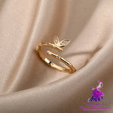 Bamboo Lovely Micro Set Zirconium Ring