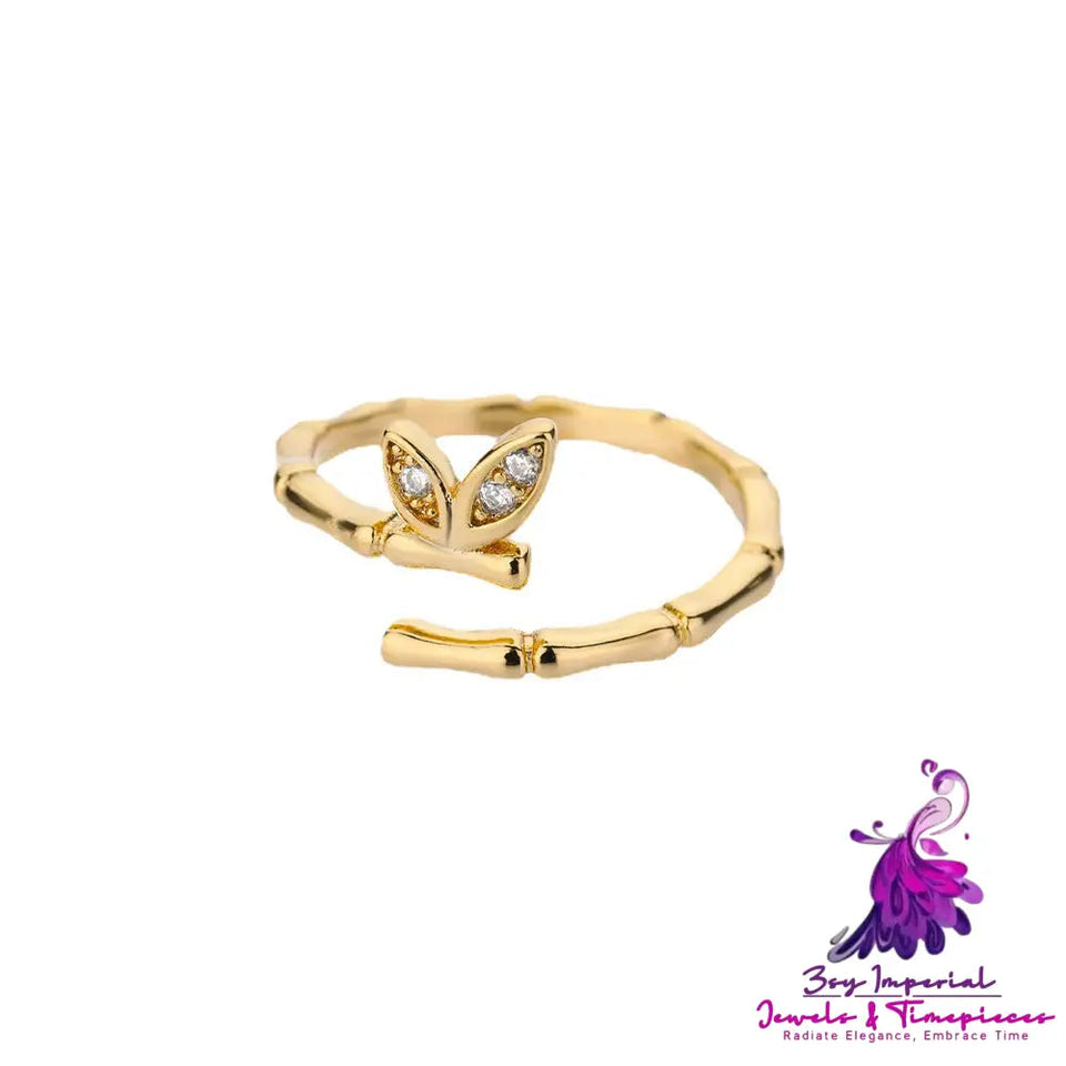 Bamboo Lovely Micro Set Zirconium Ring