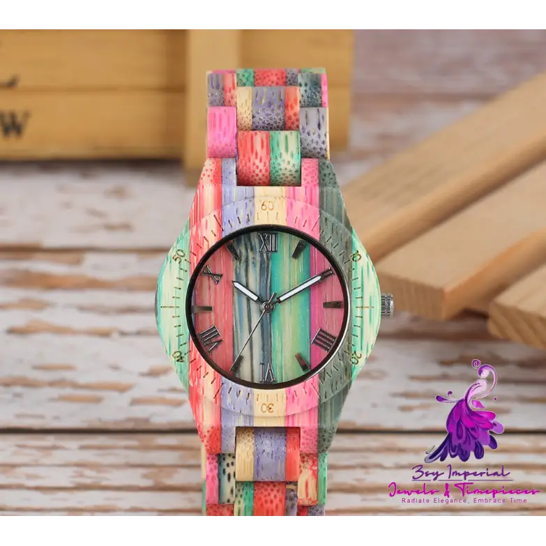 Bamboo Wood Carving Couple Watch