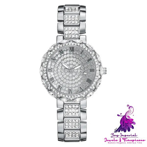 Inlaid Diamond Fashion Steel Band Watch