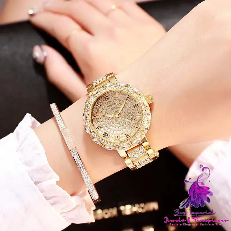 Inlaid Diamond Fashion Steel Band Watch