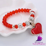 Crystal Butterfly Elastic Heart Bracelet