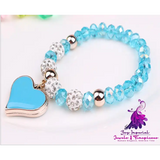 Elastic Crystal Heart Bracelets