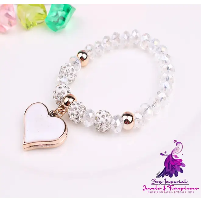 Elastic Crystal Heart Bracelets