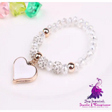 Elastic Crystal Heart Bracelets