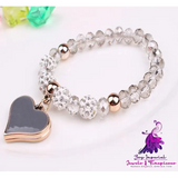 Elastic Crystal Heart Bracelets