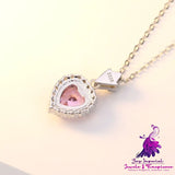 Micro-Set Zircon Heart Necklace