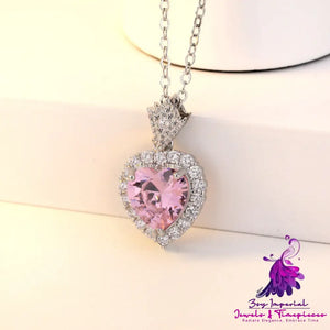 Micro-Set Zircon Heart Necklace