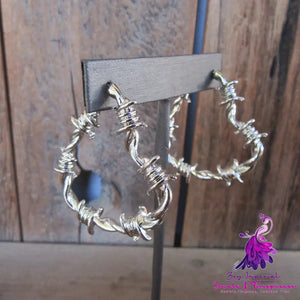 Barbed Wire Heart Earrings