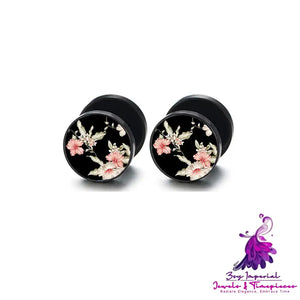 Retro Ethnic Round Cake Barbell Earrings