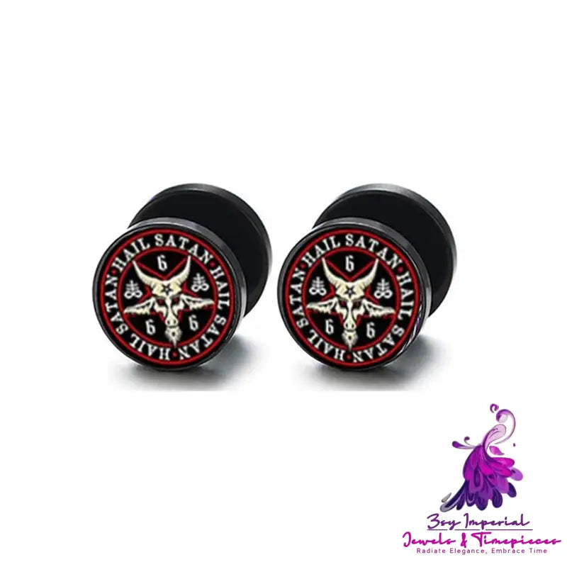 Retro Ethnic Round Cake Barbell Earrings