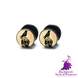 Retro Ethnic Round Cake Barbell Earrings