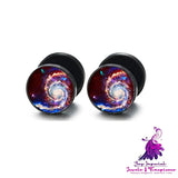 Retro Ethnic Round Cake Barbell Earrings