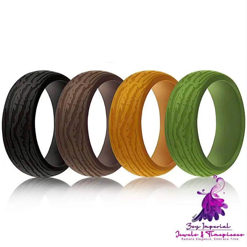 Bark Pattern Silicone Ring