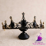 Retro Black Baroque Bridal Crown