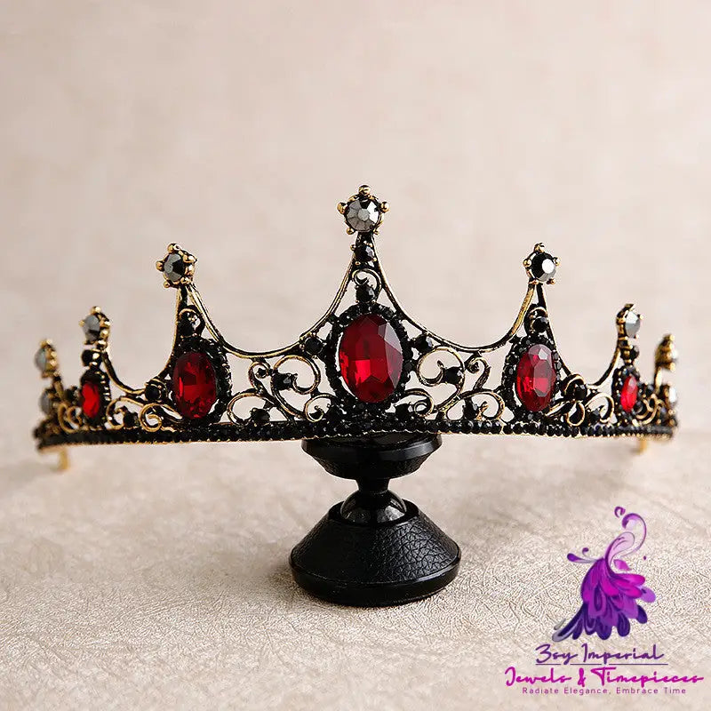 Retro Black Baroque Bridal Crown