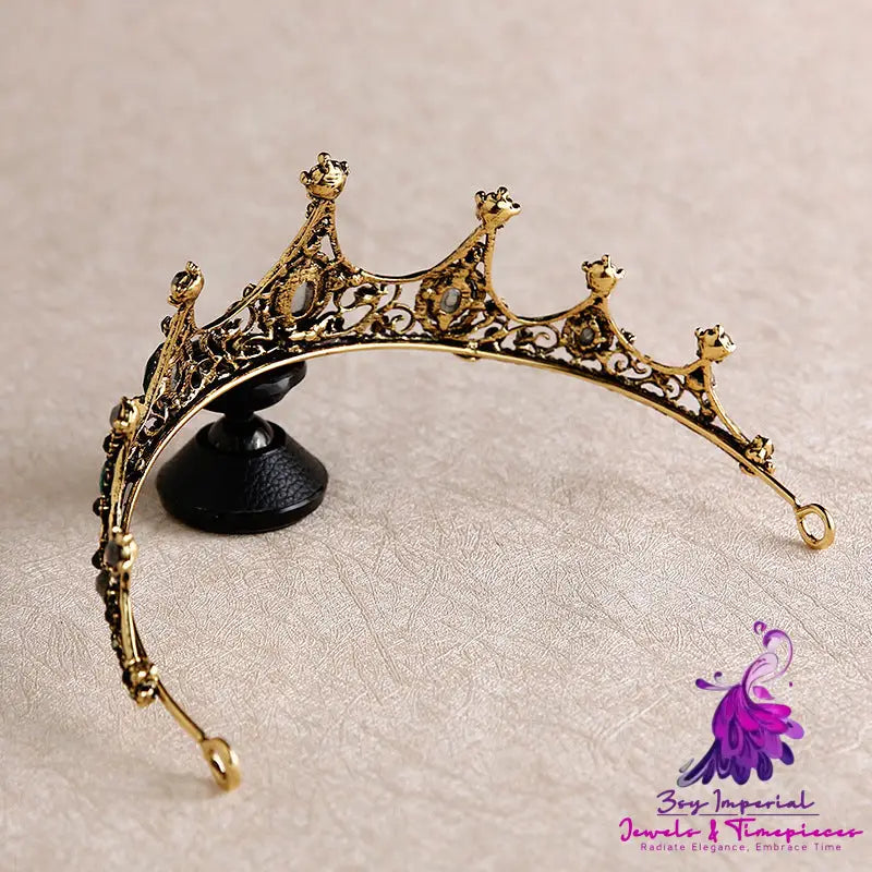 Retro Black Baroque Bridal Crown