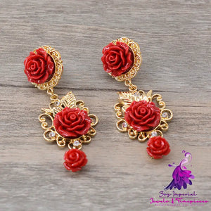 Baroque Retro Red Earrings