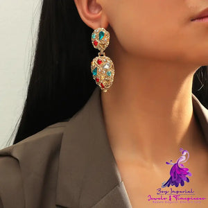 Court Style Baroque Rhinestone Earrings