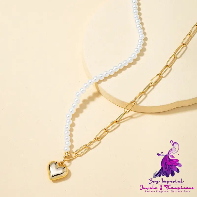 Baroque Pearl Heart Pendant Necklace