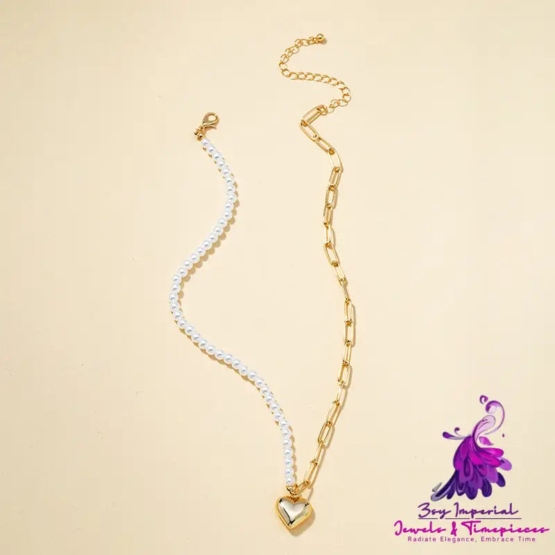 Baroque Pearl Heart Pendant Necklace