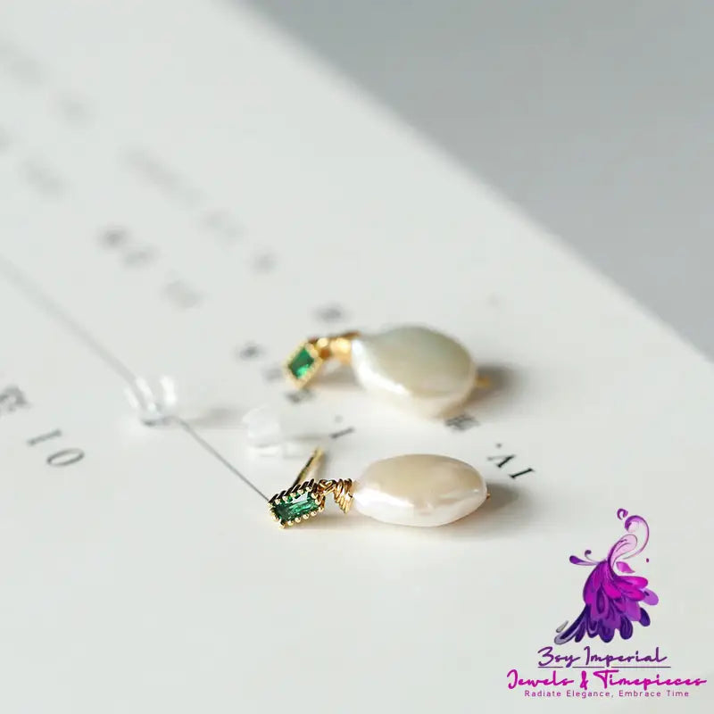 Natural Freshwater Baroque Pearl Earrings