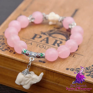 Crystal Elephant Charm Bracelet