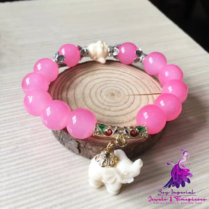 Crystal Elephant Charm Bracelet