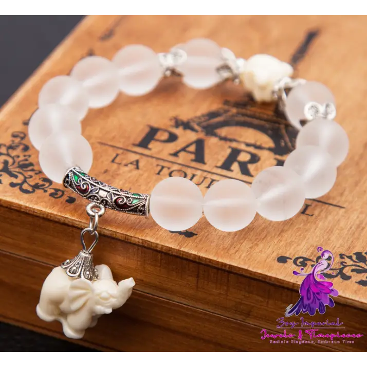 Crystal Elephant Charm Bracelet